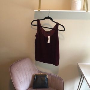 J. Crew scoop neck velvet tank
